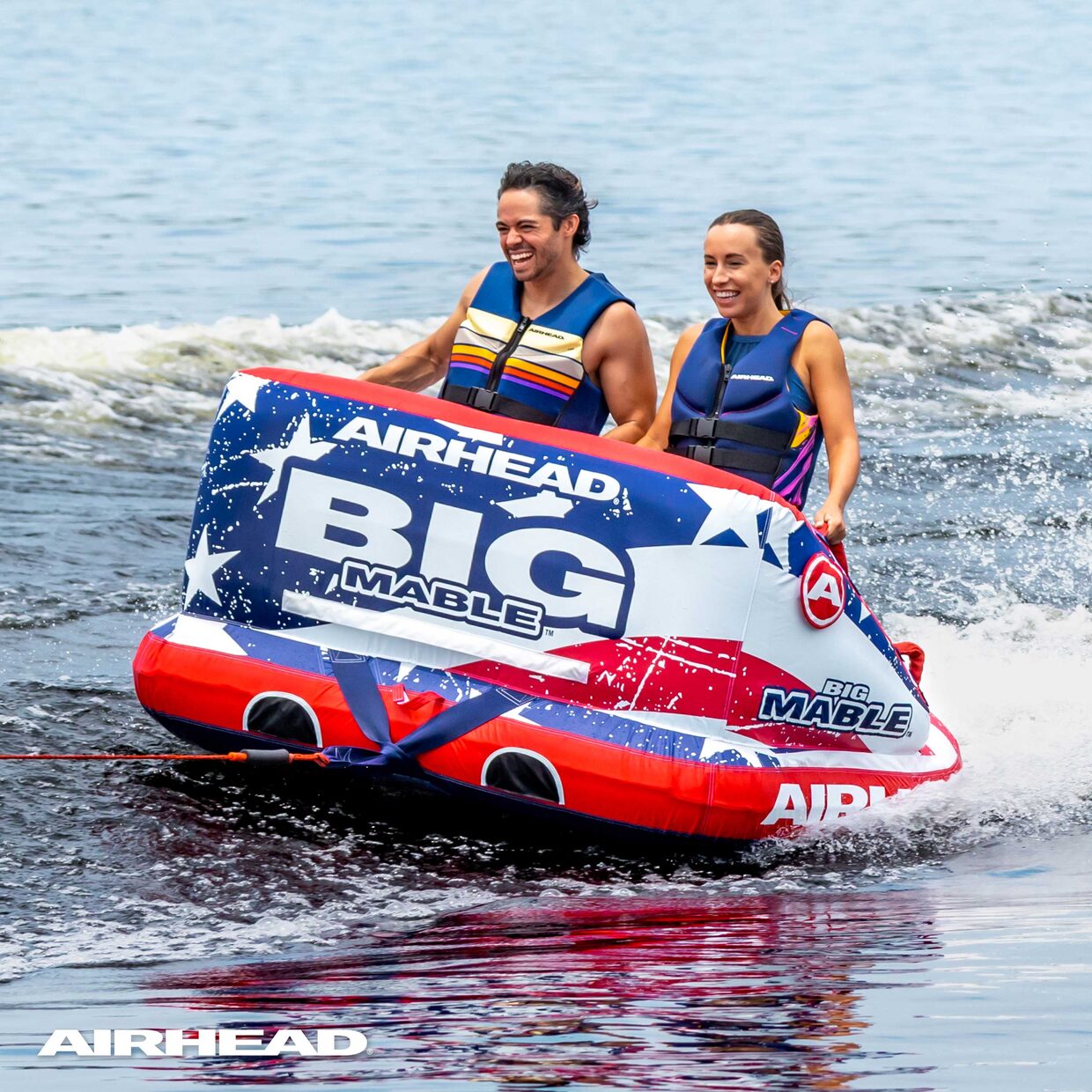 Airhead Stars and Stripes towable on the water